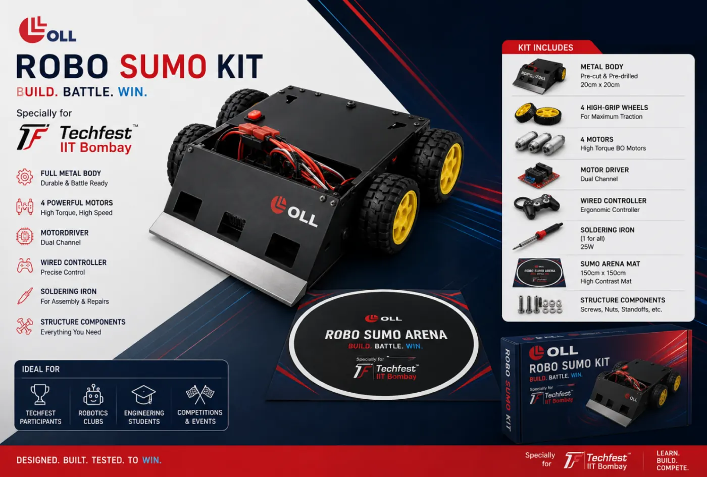 OLL Robo Sumo Kit for Techfest IIT Bombay