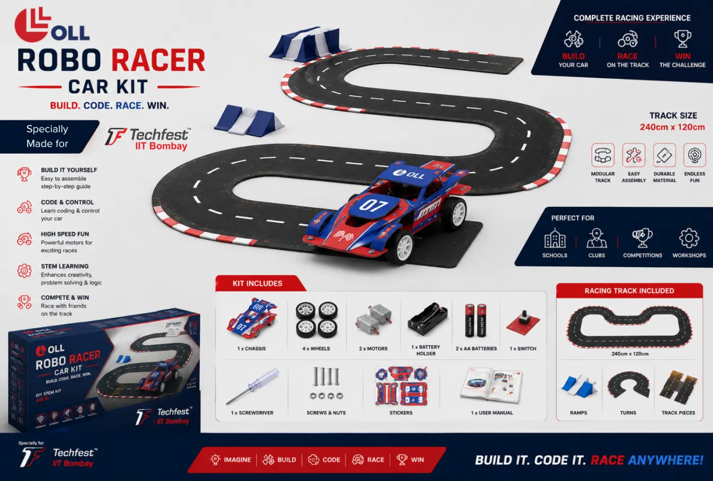 OLL Robo Racer Kit for Techfest IIT Bombay